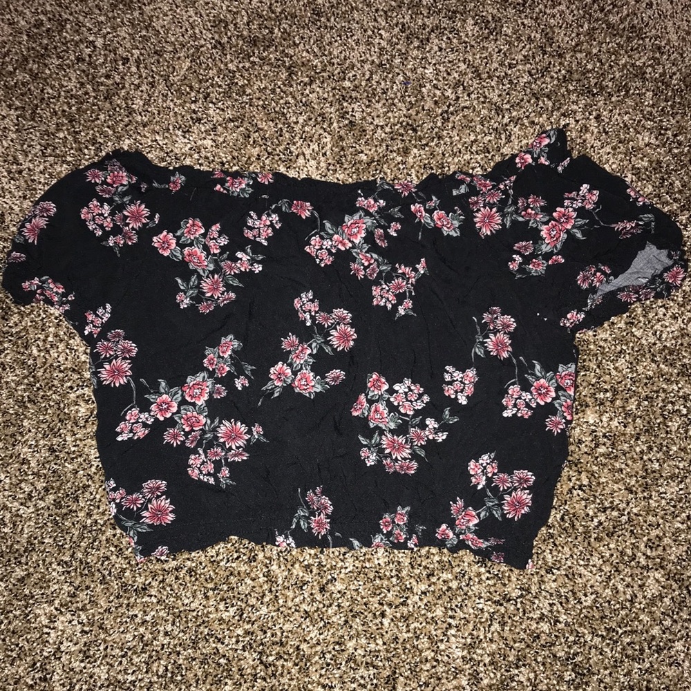 Floral Off The Shoulder Crop Top